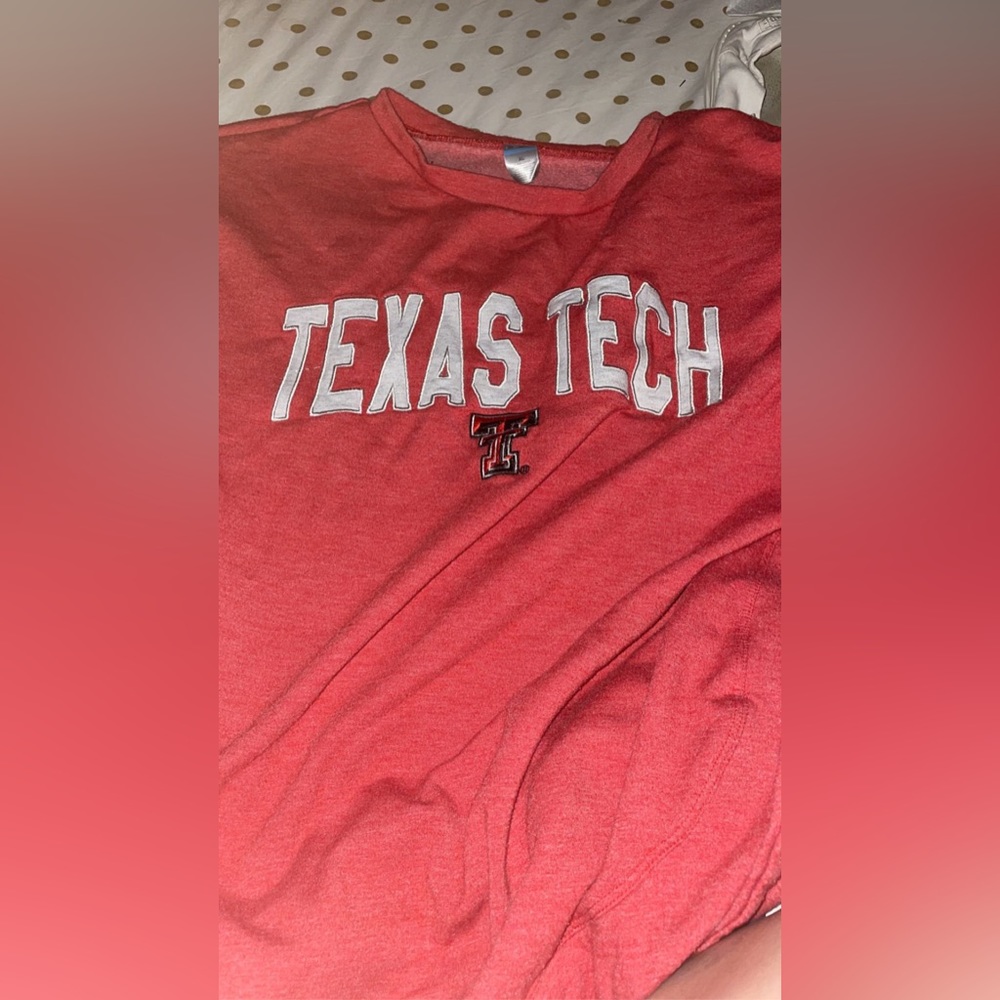 red ish Texas tech sweatshirt